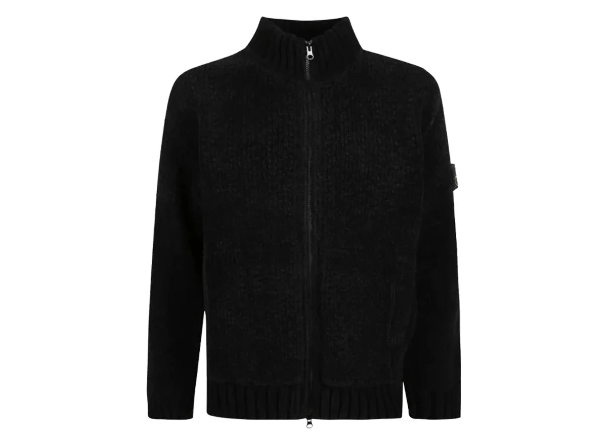 Stone Island Zipper Cardigan Black Produktfoto
