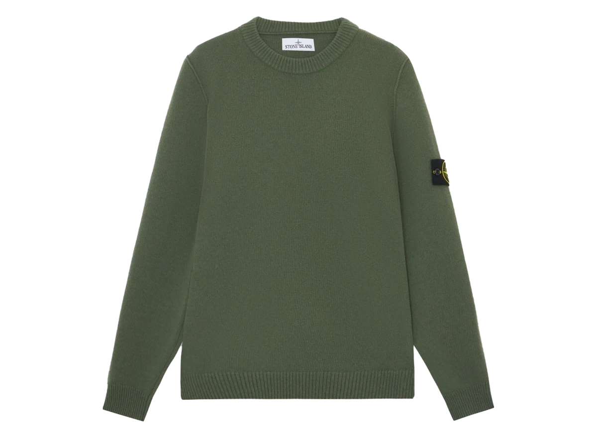 Stone Island Wool Crewneck Musk Green Produktfoto