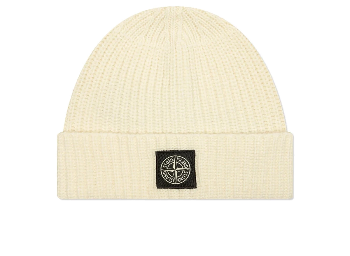 Foto del prodotto Stone Island Ribbed Geelong Wool Beanie Natural White
