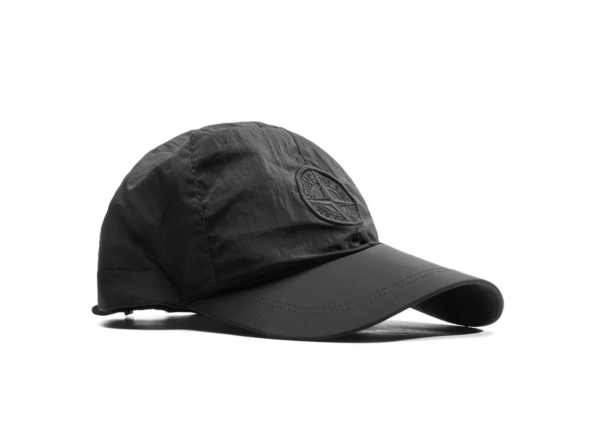 Stone Island Econyl Regenerated Nylon 6-Panel Cap Black - Image 1