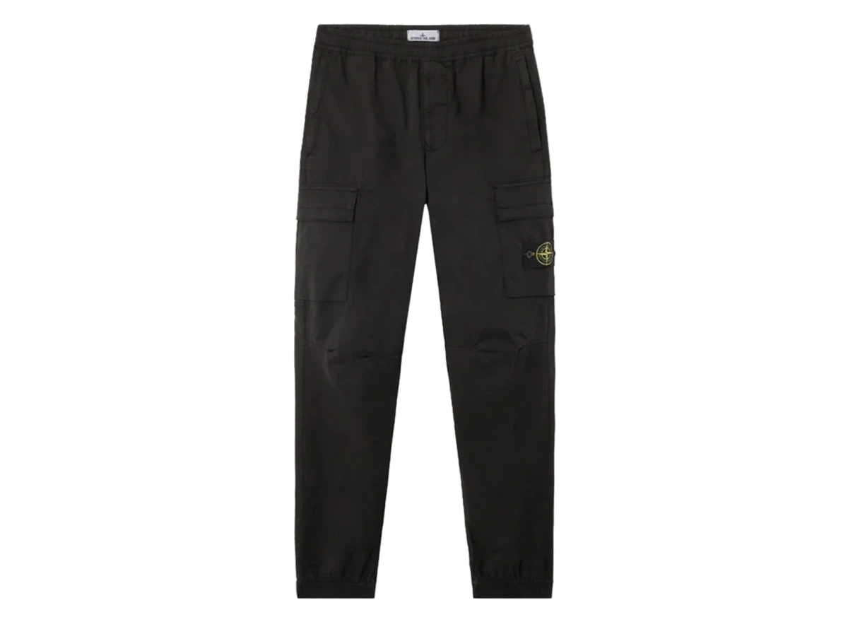 Stone Island Stretch Supima Cotton Twill Cargo Pants Black Produktfoto