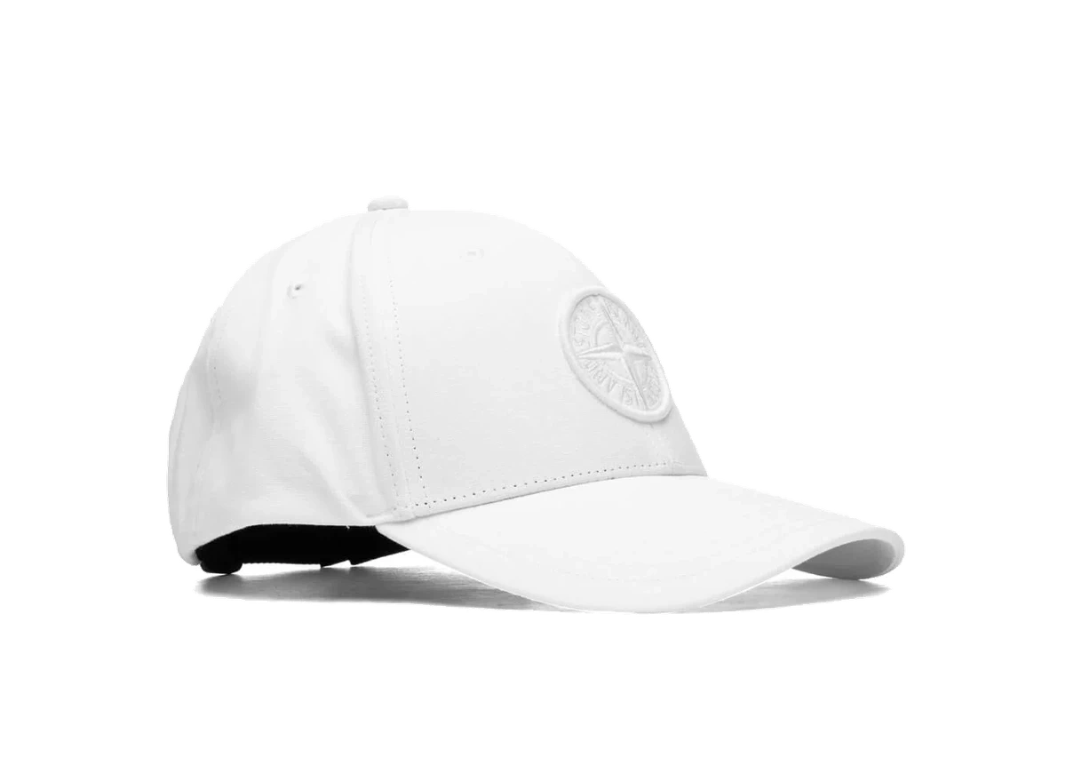 Stone Island 6 Panel Cap 99661 White - Image 1