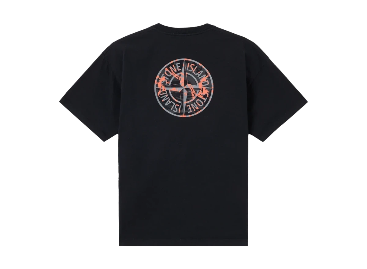 Stone Island 21002RC Combed Organic Cotton Jersey Black/Red - Image 1
