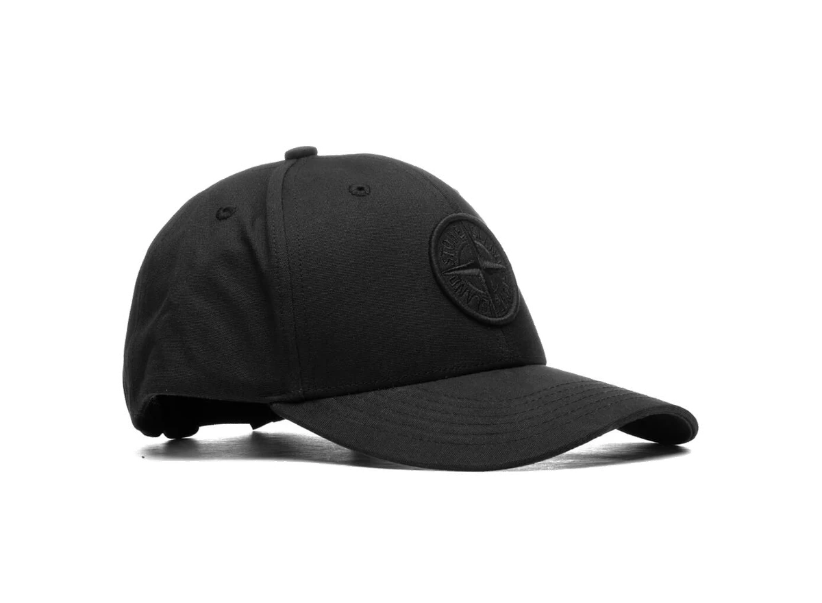 Stone Island 6 Panel Cap 99661 Black - Image 1
