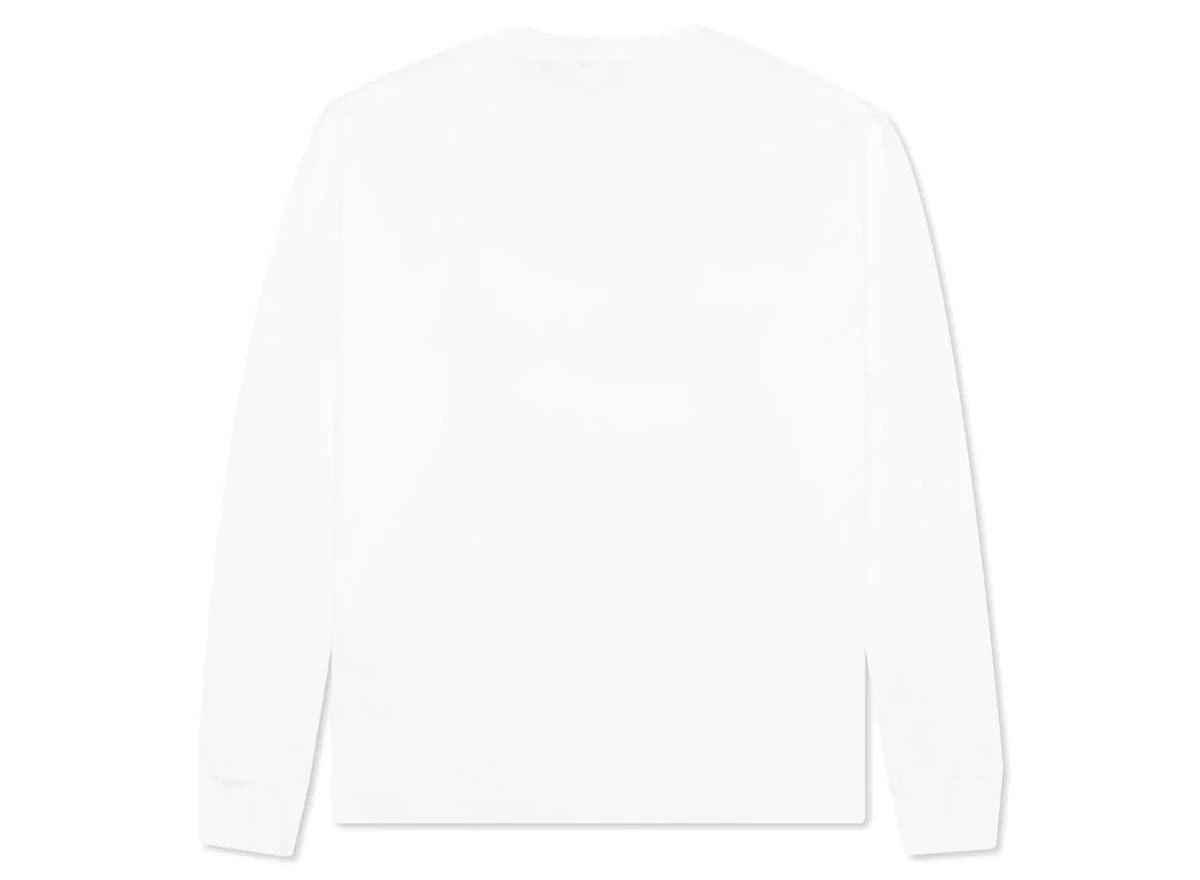 Stone Island Patch Logo Longsleeve T-Shirt White - Image 1