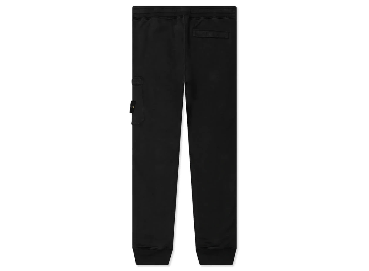 Stone Island Fleece Cargo Sweatpants 64551 Black - Image 1