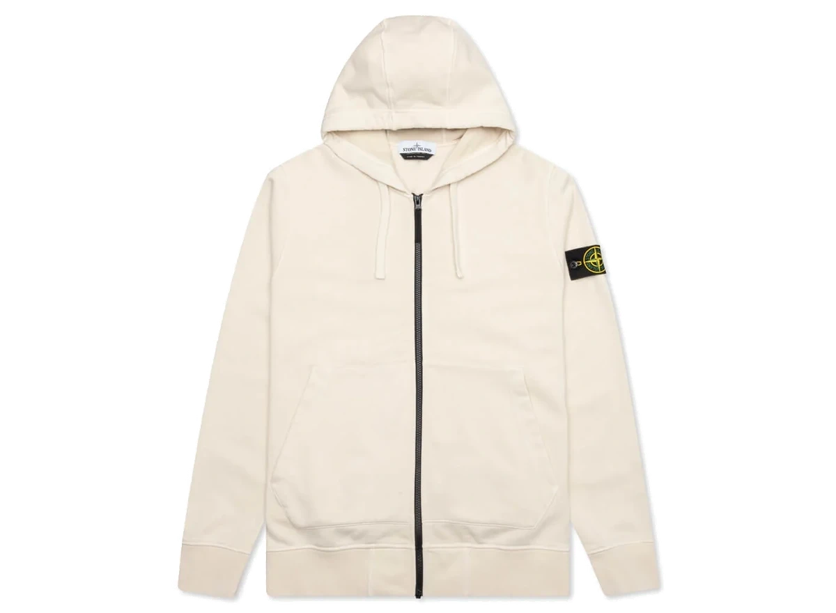 Foto del prodotto Stone Island Full Zip Hooded Sweatshirt 64251 Ivory