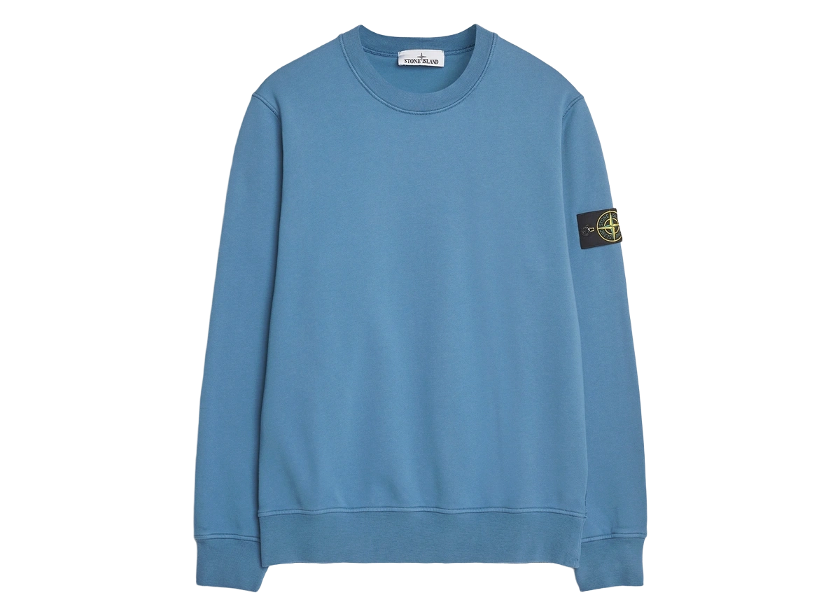 Stone Island Felpa Crewneck Blue Acciaio Produktfoto