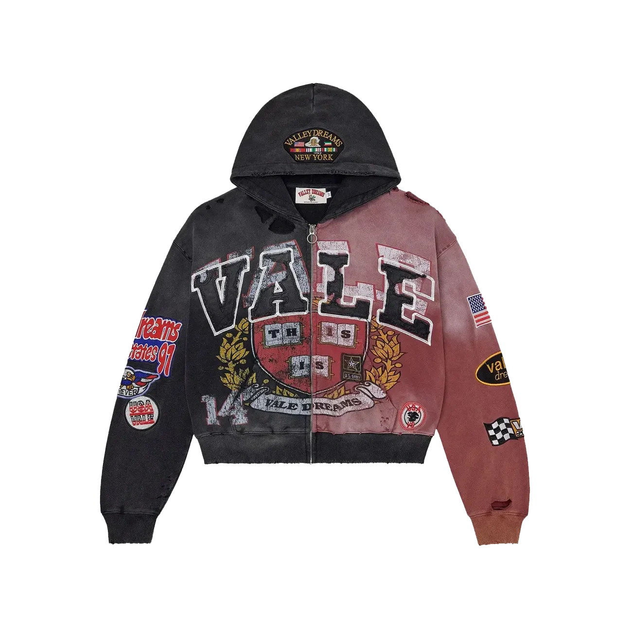 Vale Forever Two Face Zip Up Red Black Produktfoto