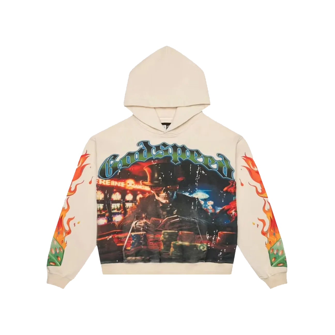 Godspeed Life's A Gamble Hoodie Bone Produktfoto