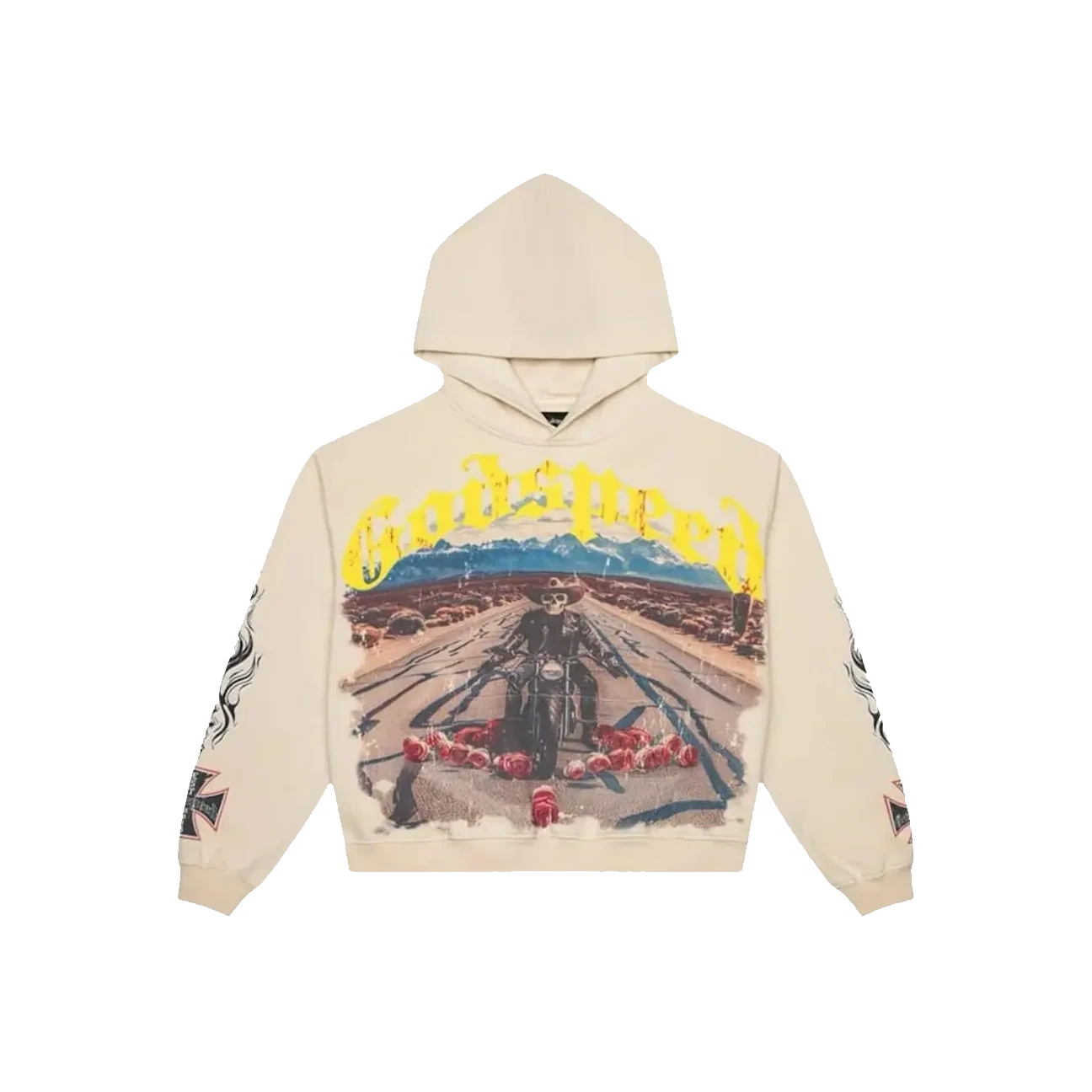 Godspeed Long Lonely Road Hoodie Bone Produktfoto