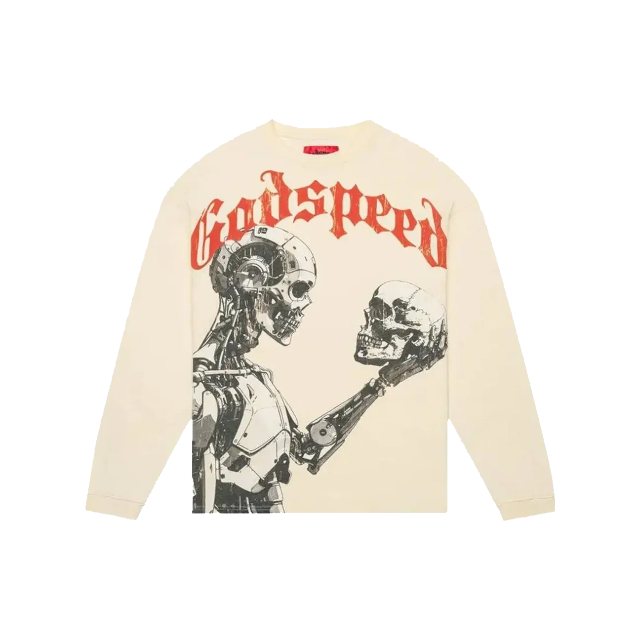 Godspeed Mankind Vs AI Long-Sleeve T-Shirt Bone Produktfoto