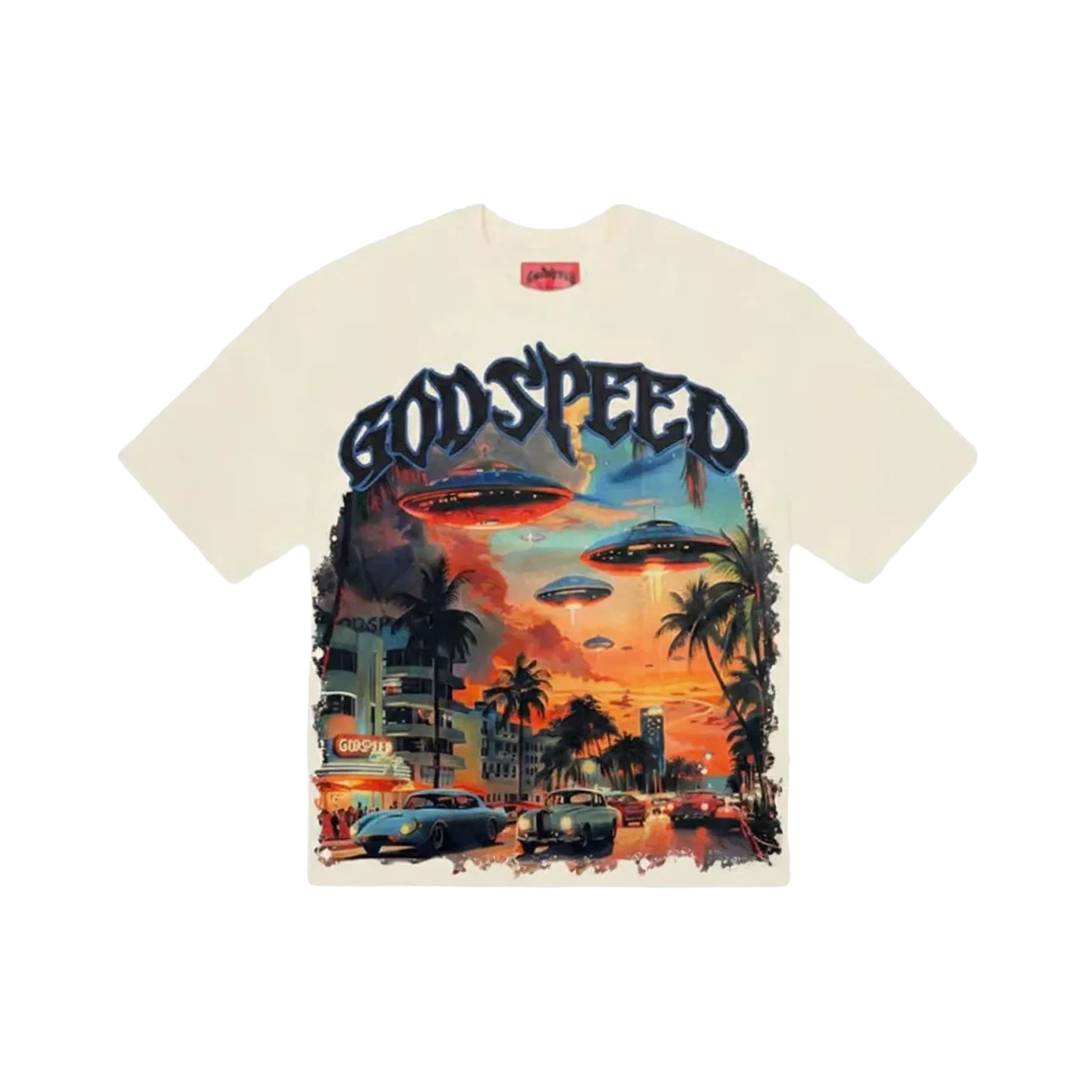Godspeed Miami UFO T-Shirt Cream Produktfoto