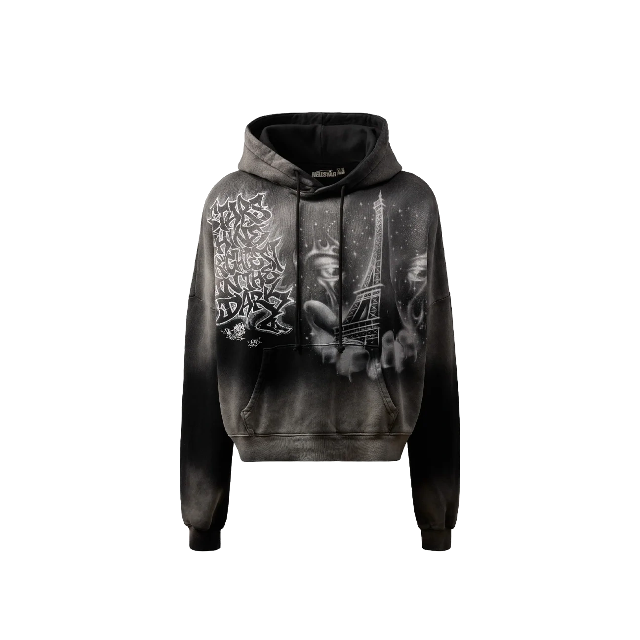 Hellstar I Heart Paris Hoodie Black Produktfoto