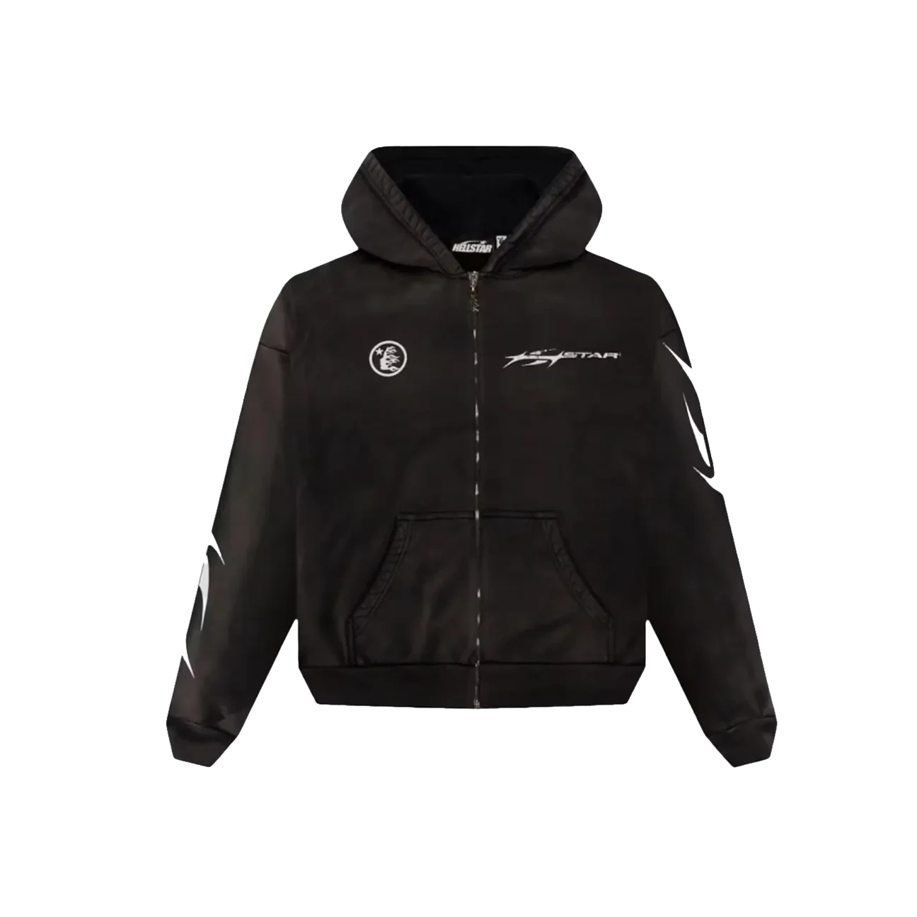 Hellstar Logo Zip Hoodie Black Produktfoto