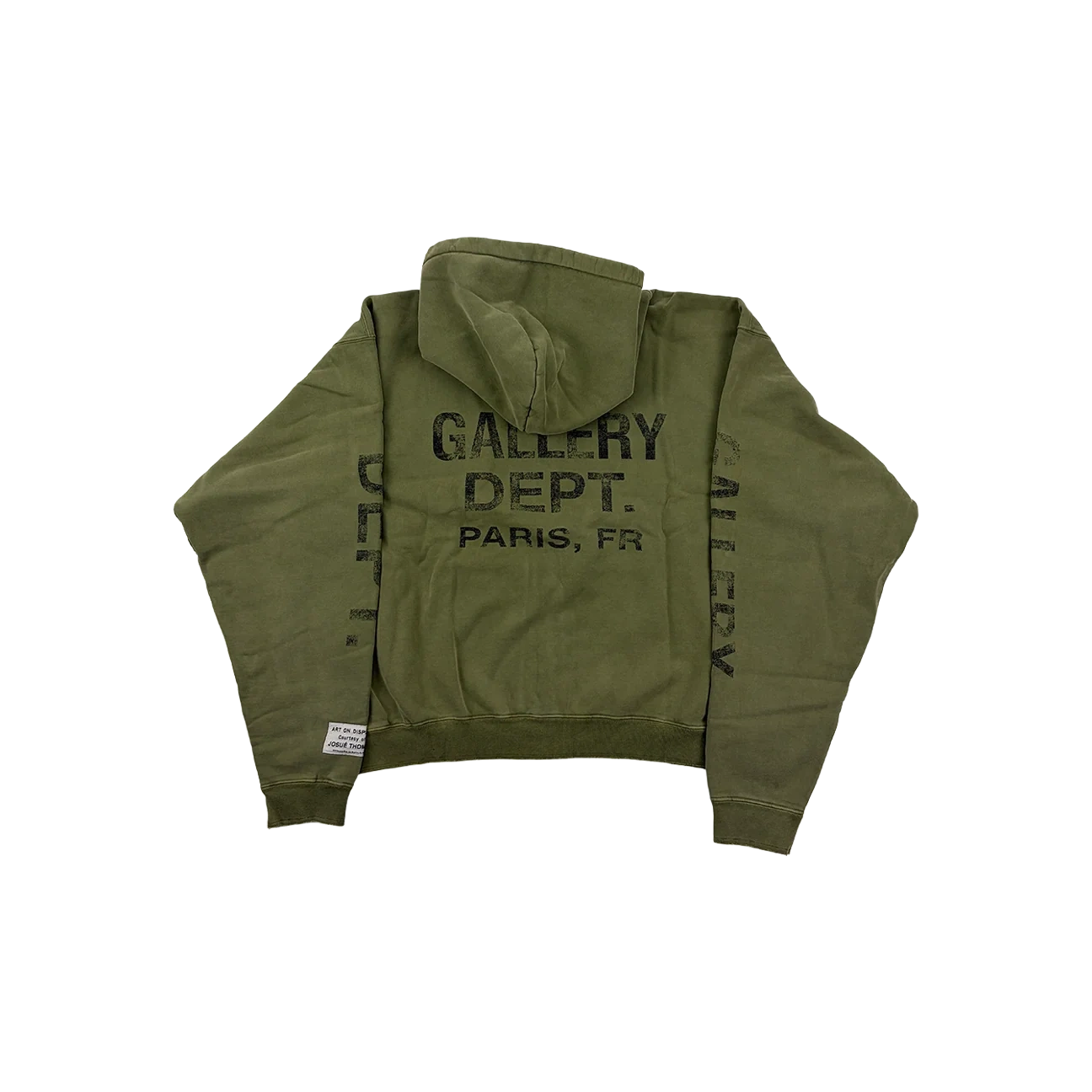 Gallery Dept. 90's Logo Zip Up Hoodie Olive - Image 1