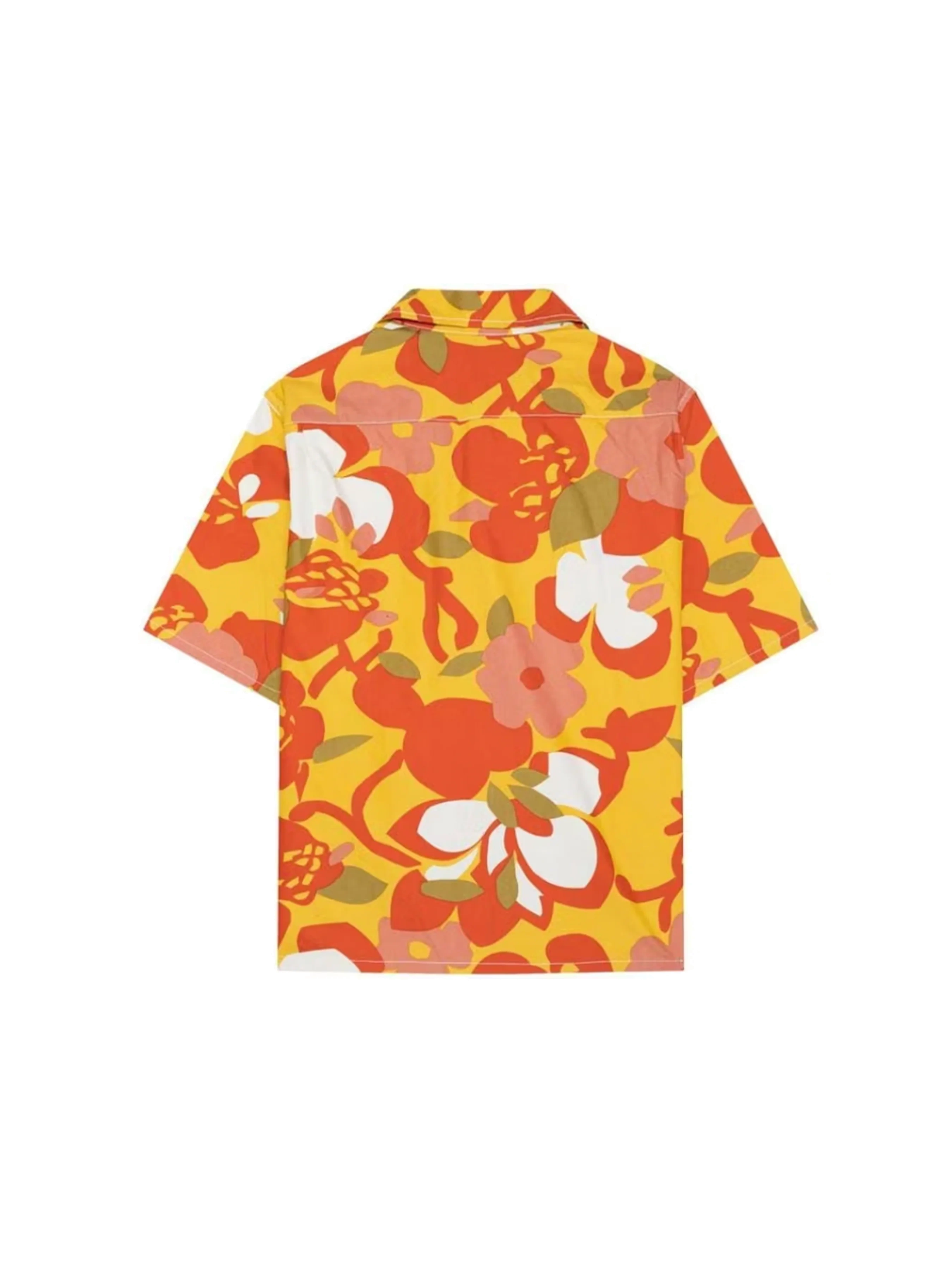 Gallery Dept. Cotton Patterned Parker Shirt Orange - Image 1