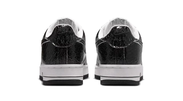 Nike Air Force 1 Low '01 Cracked Leather Black White - Image 2