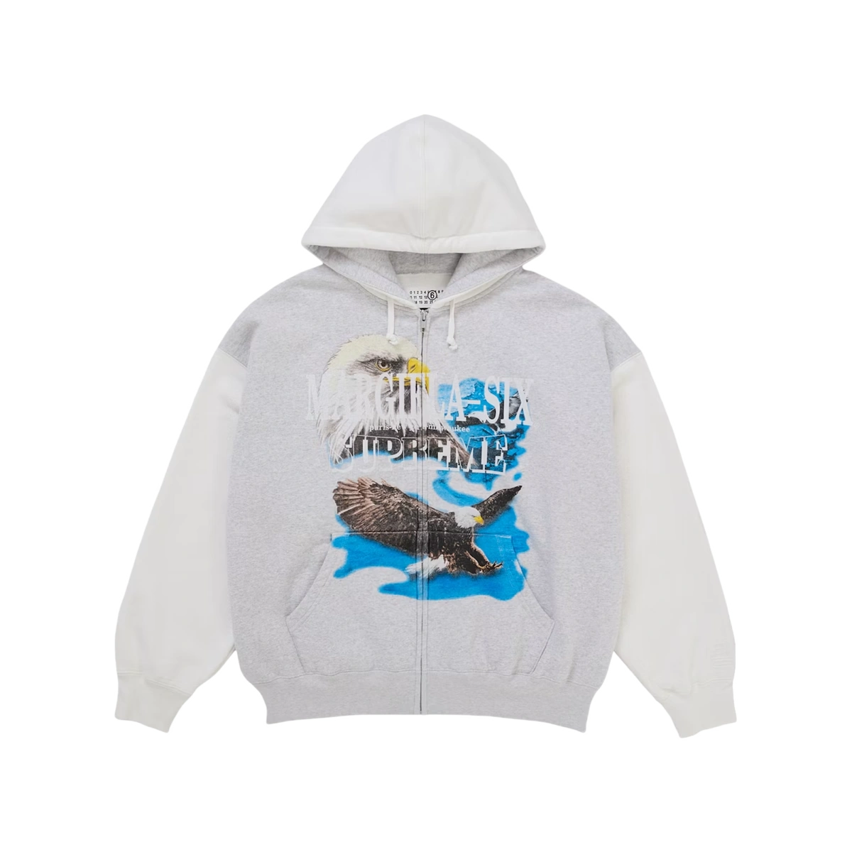 Foto del prodotto Supreme MM6 Maison Margiela Eagle Zip Up Hooded Sweatshirt Ash Grey