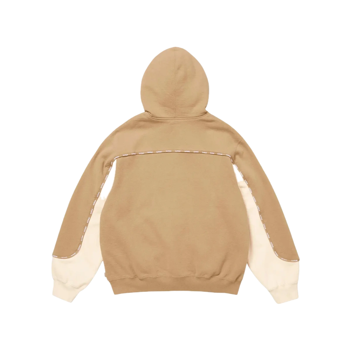 Supreme Piping Zip Up Hooded Sweatshirt Brown - Image 1
