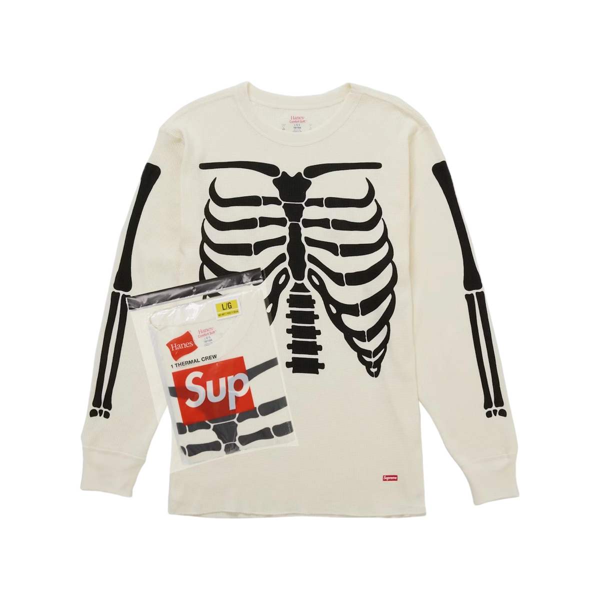Foto del prodotto Supreme Hanes Bones Thermal Crew (FW25) (1 Pack) White