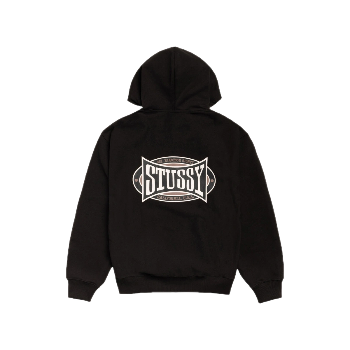 Stüssy Champion Oval Zip Hoodie Black - Image 1