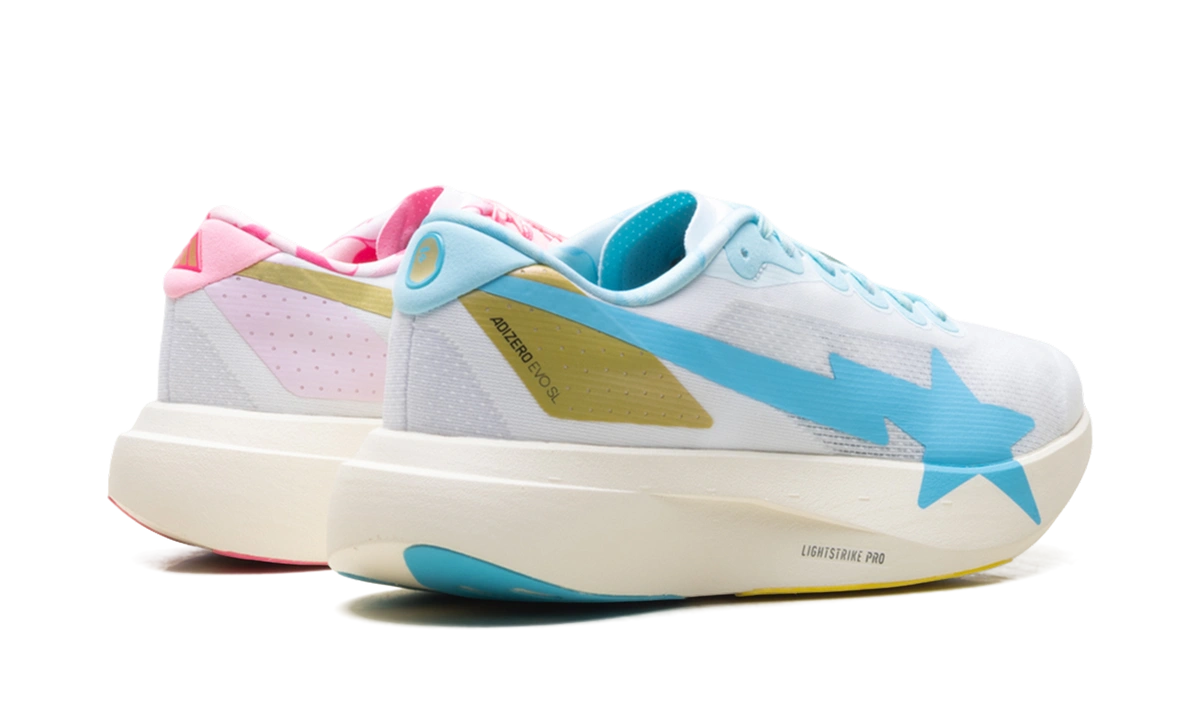 adidas Adizero Evo SL BAPE Blue Pink Gold - Image 2
