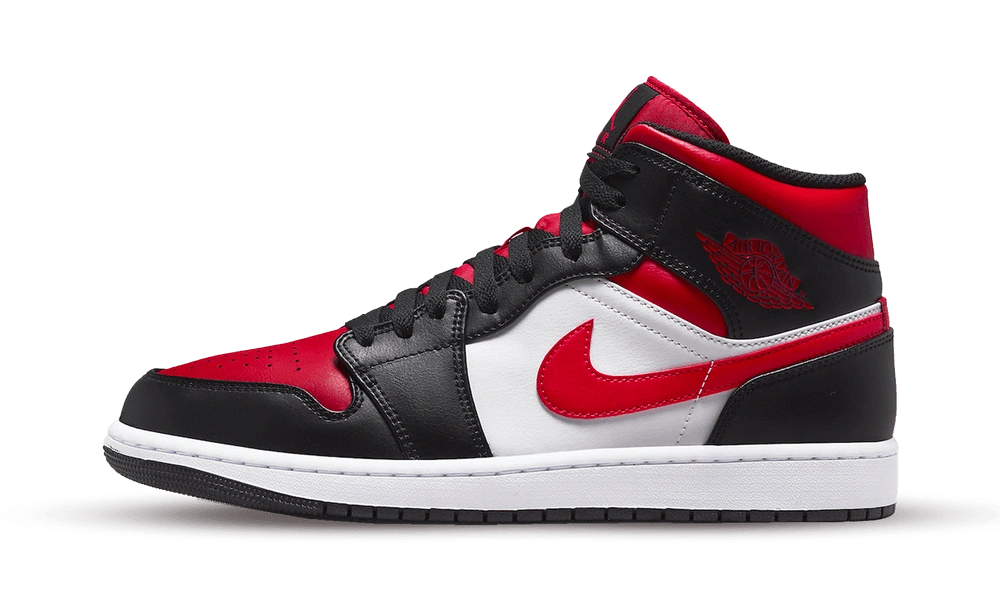 Jordan 1 Mid White Black Red (2022) - Image 1