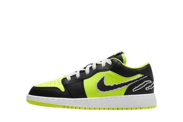 Photo du produit Jordan 1 Low SE Black Cat Volt (GS)