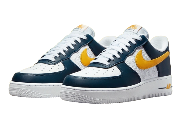 Nike Air Force 1 Low EMB "Dark Obsidian University Gold" - Image 1