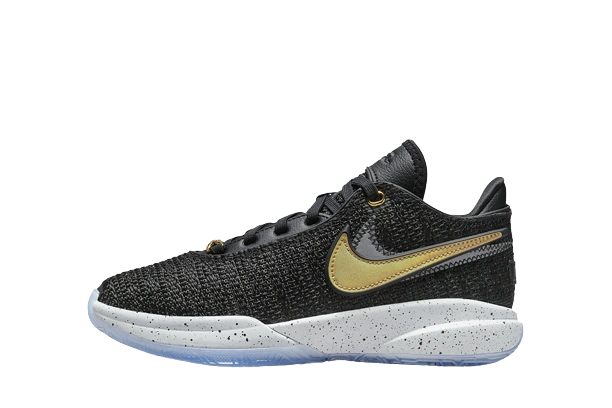 Nike LeBron 20 Black Metallic Gold (GS) productfoto