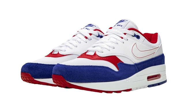 Nike Air Max 1 White Red Blue - Image 1