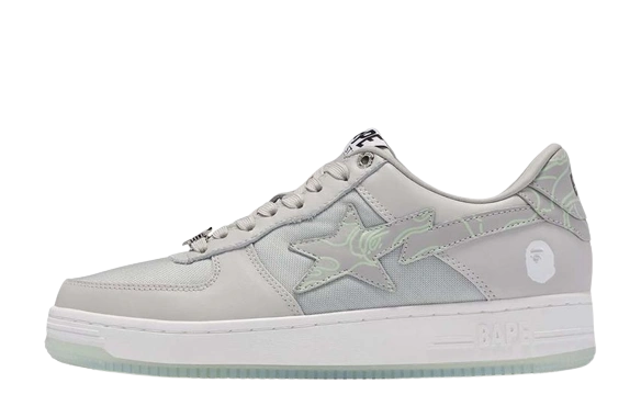 A Bathing Ape Bape Sta Text Code Camo Grey Produktfoto