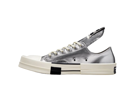 Converse TURBODRK Chuck Taylor All-Star 70 Ox Rick Owens DRKSHDW Silver White productfoto