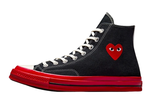 Converse Chuck Taylor All-Star 70 Hi Comme Des Garcons PLAY Black Red Midsole productfoto