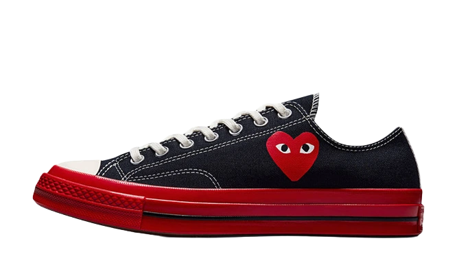Converse Chuck Taylor All-Star 70 Ox Comme Des Garcons PLAY Black Red Midsole productfoto
