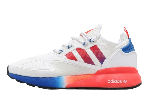 Adidas ZX 2K Boost White Solar Red Blue Produktfoto