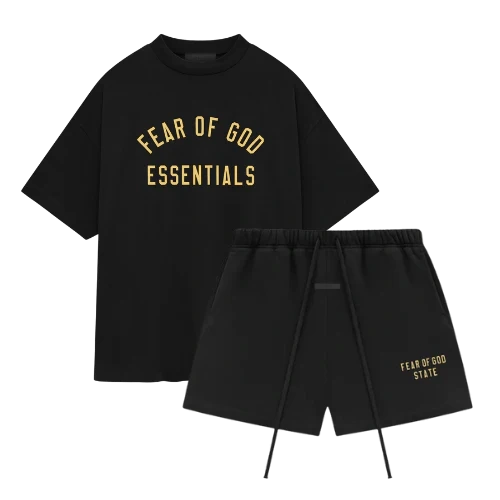 Foto del prodotto Fear of God Essentials Fleece Black Summer Set