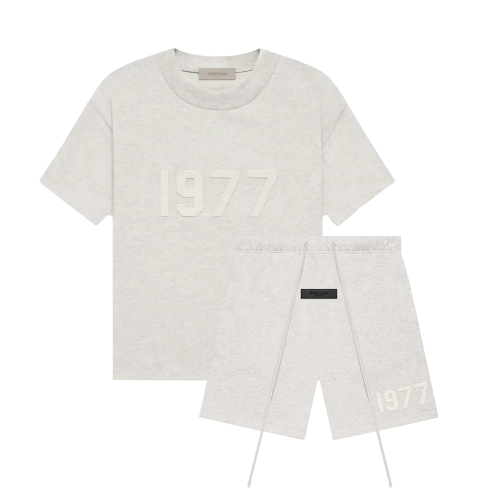 Fear of God Essentials 1977 Light Oatmeal Summer set | WOOVIN