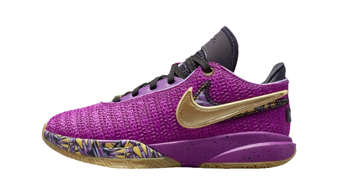 Nike LeBron 20 Vivid Purple Metallic Gold Black Cave Purple (PS) product photo