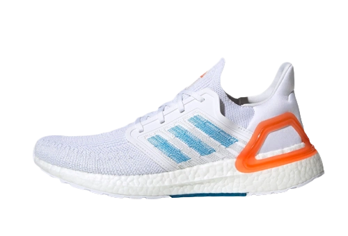 Adidas Ultra Boost 20 White Sharp Blue True Orange productfoto