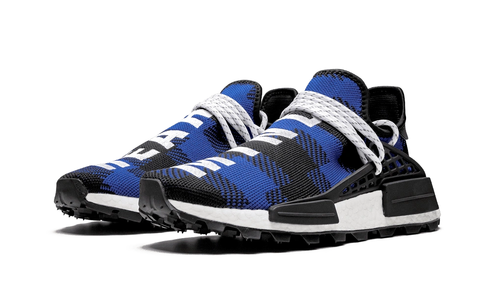 Adidas NMD Hu Pharrell X BBC Blue Plaid - Image 1