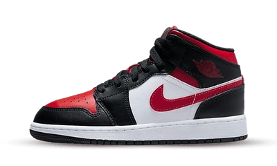Air Jordan 1 Mid Black Fire Red (GS)