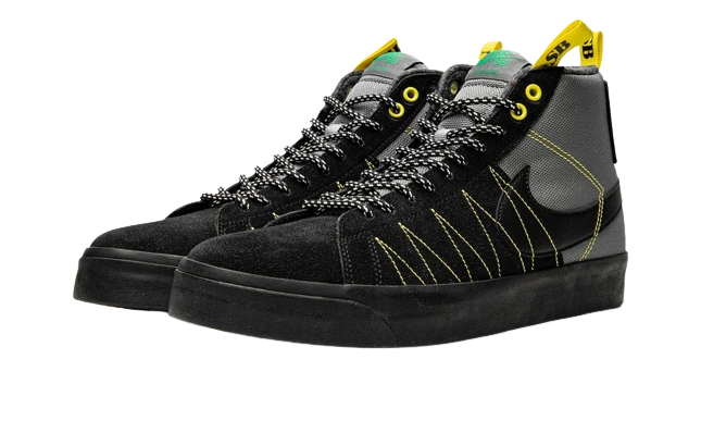 Nike SB Zoom Blazer Mid PRM Acclimate Cool Grey Yellow Strike - Image 1
