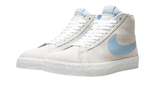 Nike SB Blazer Mid Soft Grey Baby Blue - Image 1