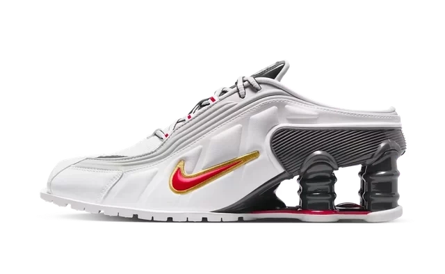 Nike Shox MR4 Mule Martine Rose Metallic Platinum Varsity Red (W) Produktfoto