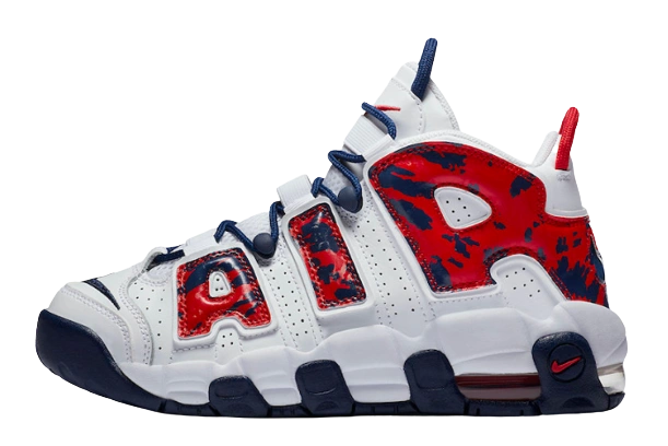 Nike Air More Uptempo White Blue Red Camo (GS) Produktfoto