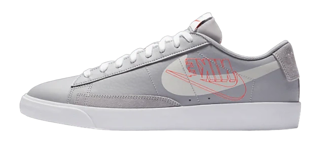Nike Blazer Low Print Wolf Grey Sail Bright Crimson Produktfoto