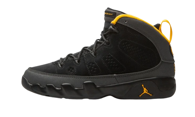 Jordan 9 Retro Dark Charcoal University Gold (PS) product photo