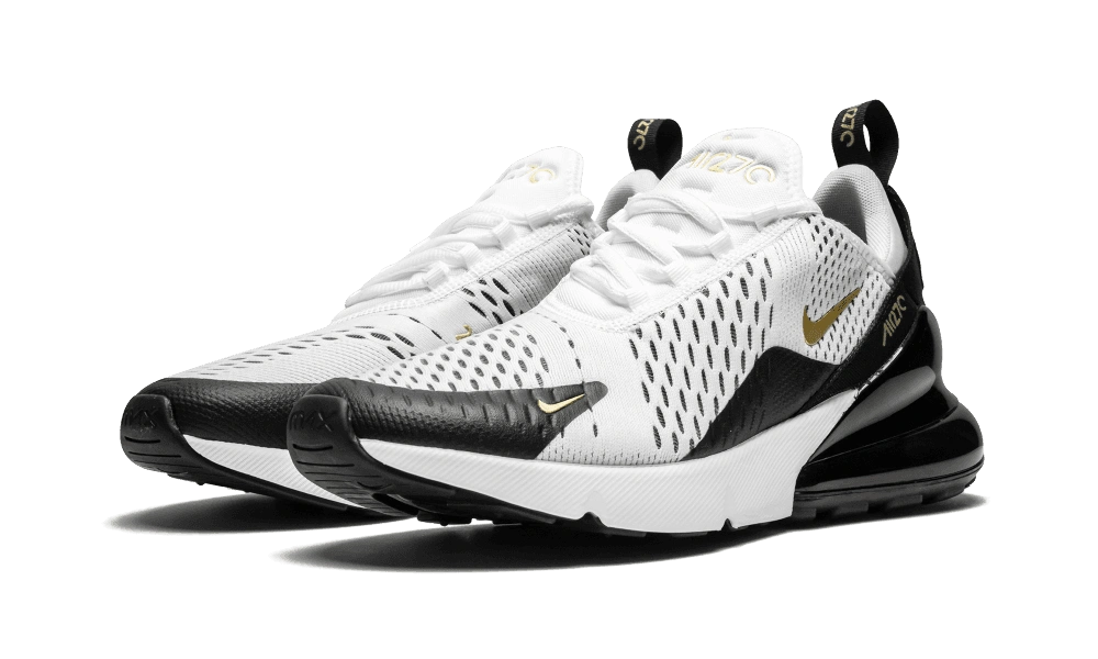 Nike Air Max 270 White Metallic Gold Black - Image 1